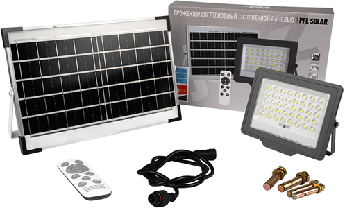 led прожектор Jazzway PFL SOLAR 100 6500K IP65 с солнечной панелью - комплект