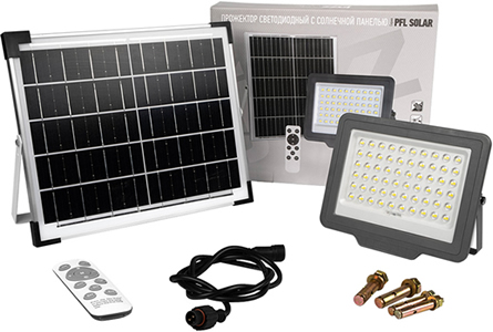 led прожектор Jazzway PFL SOLAR 150 6500K IP65 с солнечной панелью - комплект
