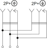 розетка 2-местная c з/к IEK Brite - схема электрическая