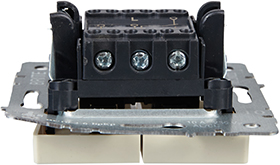 выключатель 2-клавишный проходной IEK ВС10-2-6-БрКр Brite - вид сбоку