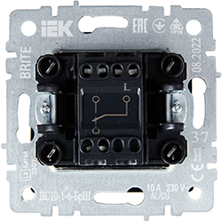 выключатель 1-клавишный проходной IEK ВС10-1-6-БрШ Brite - вид с тыльной стороны