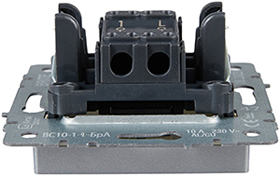выключатель 1-клавишный самовозвратный IEK ВС10-1-4-БрА Brite - вид сбоку