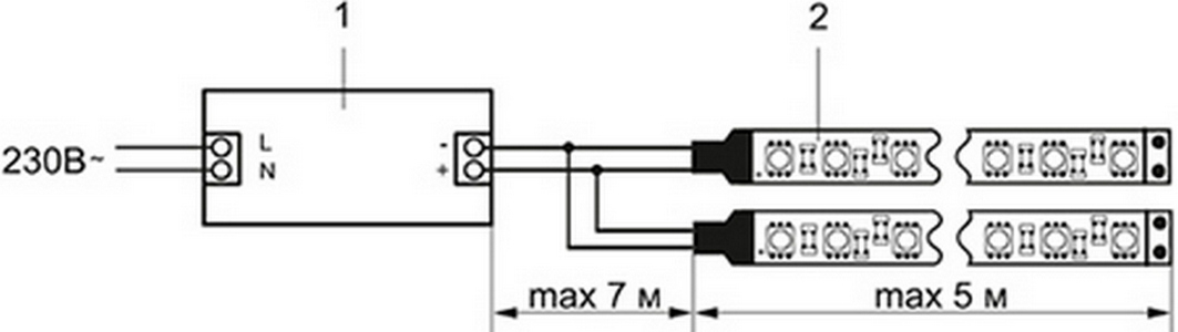 Схема подключения светодиодной ленты