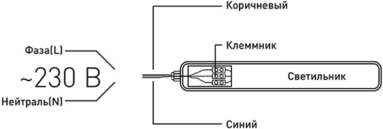 линейный led светильник SPP-201 "Эра" - схема подключения