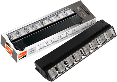 led светильник трековый 1-фазный Jazzway PTR 2120R черный - внешний вид + упаковка