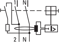 выключатели дифференциальные (УЗО) ВД-100 2P EKF - схема электрическая