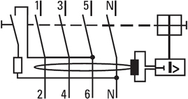 выключатели дифференциальные (УЗО) ВД-100 4P EKF - схема электрическая