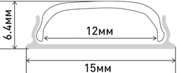 профиль алюминиевый накладной гибкий CAB291 "Эра" - размеры