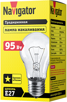 лампа накаливания Navigator NI-A-95-230-E27-CL - упаковка