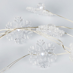 led гирлянда Uniel ULD-S1900-020/STB/2AA White IP20 Snowflakes Mini - провод - серебристая проволока