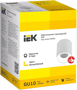 накладной точечный светильник IEK LT-UPB0-4111-GU10-1-K01 - упаковка