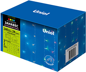 led гирлянда Uniel ULD-C3020-240/TTK Multi IP44 - упаковка