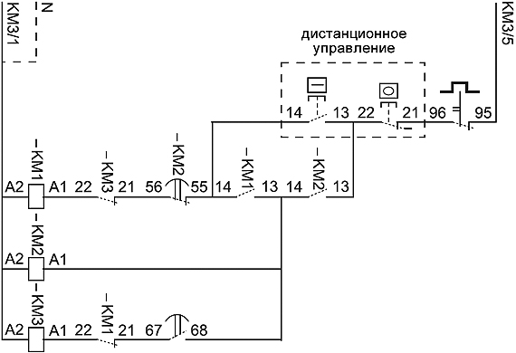 Механическая блокировка контакторов на схеме