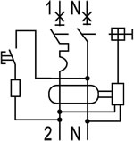 автоматический выключатель дифференциального тока DKC MDR32N 1 модуль - схема электрическая