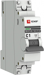 автоматический выключатель EKF 1Р 1А (С) 4,5кА ВА47-63 PROxima - внешний вид