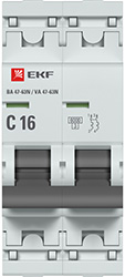 выключатель автоматический ВА 47-63N 2P 16А 6кА С EKF - внешний вид