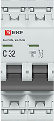 выключатель автоматический ВА 47-63N 2P 32А 6кА С EKF - внешний вид