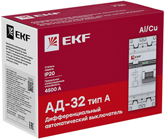 дифавтомат АД-32 1P+N тип А 4,5кА EKF - упаковка