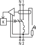 дифавтомат АД-32 1P+N EKF - схема подключения