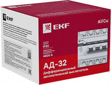 дифавтомат АД-32 3P+N 4,5кА EKF - упаковка
