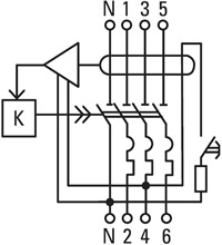 дифавтоматы АД-32 3P+N EKF - схема подключения