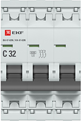 выключатель автоматический ВА 47-63N 3P 32А 6кА С EKF - внешний вид