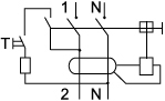 выключатель дифференциального тока УЗО-03 6кА 2P DEKraft - схема электрическая