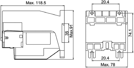 реле тепловое РТ03 DEKraft 40-95А - размеры - независимая установка