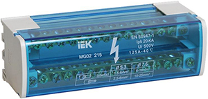 шины ШНК 2х15 L+PEN IEK в корпусе (кросс-модуль) на DIN-рейку - внешний вид
