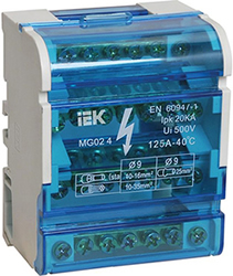шины ШНК 4х7 3L+PEN IEK в корпусе (кросс-модуль) на DIN-рейку - внешний вид