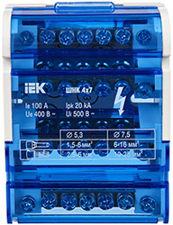 шины ШНК 4х7 3L+PEN IEK в корпусе (кросс-модуль) на DIN-рейку - внешний вид