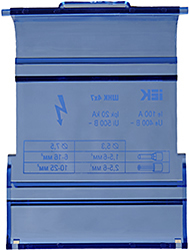 шины ШНК 4х7 3L+PEN IEK в корпусе (кросс-модуль) на DIN-рейку - защитная крышка из самозатухающего пластика