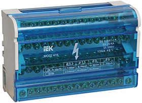 шины ШНК 4х15 3L+PEN IEK в корпусе (кросс-модуль) на DIN-рейку - внешний вид