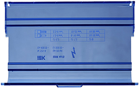 шины ШНК 4х15 3L+PEN IEK в корпусе (кросс-модуль) на DIN-рейку - защитная крышка из самозатухающего пластика