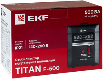 cтабилизатор напряжения переносной Titan F-500 EKF - упаковка