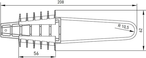 зажим анкерный клиновой PA25 x 100 EKF - размеры