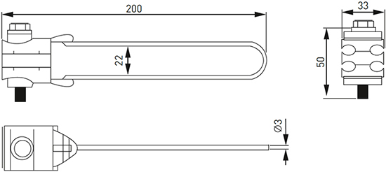 зажим анкерный SO158 EKF - размеры