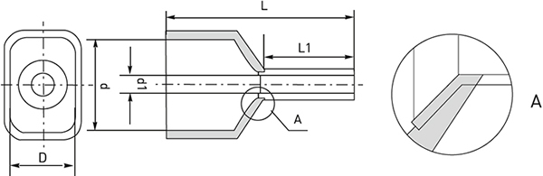 наконечник штыревой втулочный изолированный двойной НШВИ2 EKF - размеры