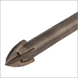 сверло по стеклу и керамике Kranz KR-91-0651 - режущая часть с 4 гранями