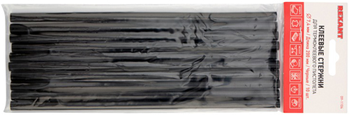 стержни клеевые d 7мм х 200мм Rexant 09-1104 черные - упаковка 10 шт.