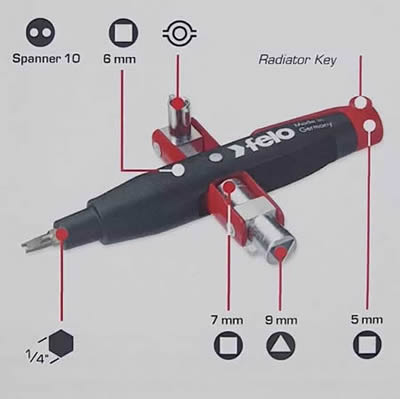 ключ крестообразный Felo 06399901 с универсальными насадками - функциональные возможности