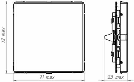 заглушка Systeme Electric серии ArtGallery без суппорта для многопостовых рамок - размеры