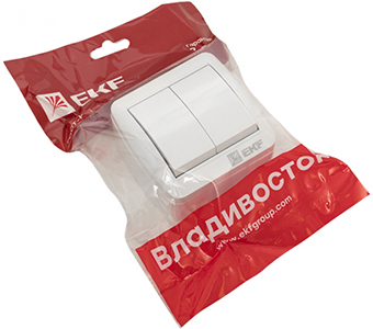выключатель 2-клавишный EKF EQR16-023-30-54 "Владивосток" - упаковка