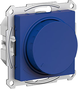 светорегулятор поворотно-нажимной Systeme Electric AtlasDesign (400 Вт), аквамарин - внешний вид