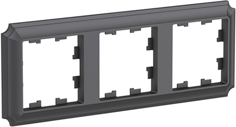 рамка 3-постовая Systeme Electric AtlasDesign Antique базальт - внешний вид