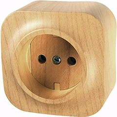 розетка 1-местная Legrand 782270 Quteo дерево - внешний вид