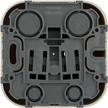 розетка 1-местная Legrand 782240 Quteo слоновая кость - вид с тыльной стороны