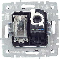 розетка двойная TV+RJ45 IEK РТВ/РК12-БрС Brite - вид с тыльной стороны