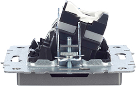 розетка двойная TV+RJ45 IEK РТВ/РК12-БрС Brite - вид сбоку