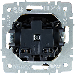 розетка 1-местная IEK РС10-1-0-БрС Brite - вид с тыльной стороны